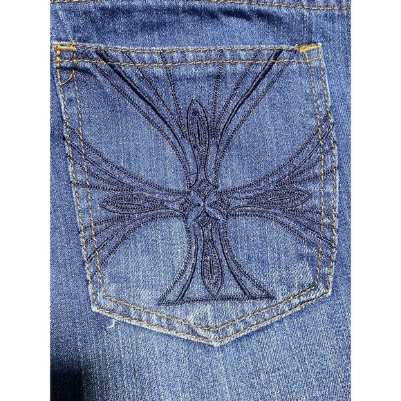 Bogari Blue Jeans Women's Size 10 Dark Wash Blue With Embellished Back Pockets - Picture 7 of 8
